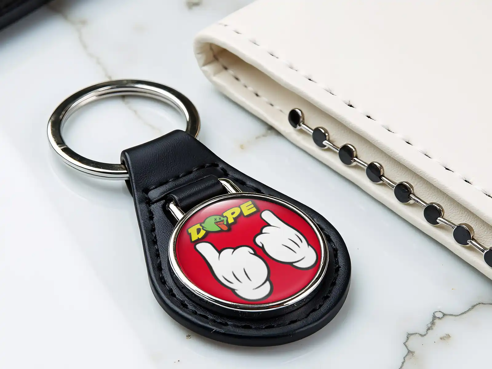 Personalised Leather Keychain Lavish Grade Drift S